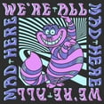 thumbnail image 2 of Women's Alice in Wonderland We're All Mad Here, Cheshire Cat  Racerback Tank Top Black Heather Large, 2 of 4