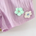 thumbnail image 5 of Toddler Baby Girl Outfits Floral Summer Clothes Spring Waffle Short Sleeve Shirt Tops Cute Shorts Set Kaprioy, 5 of 6