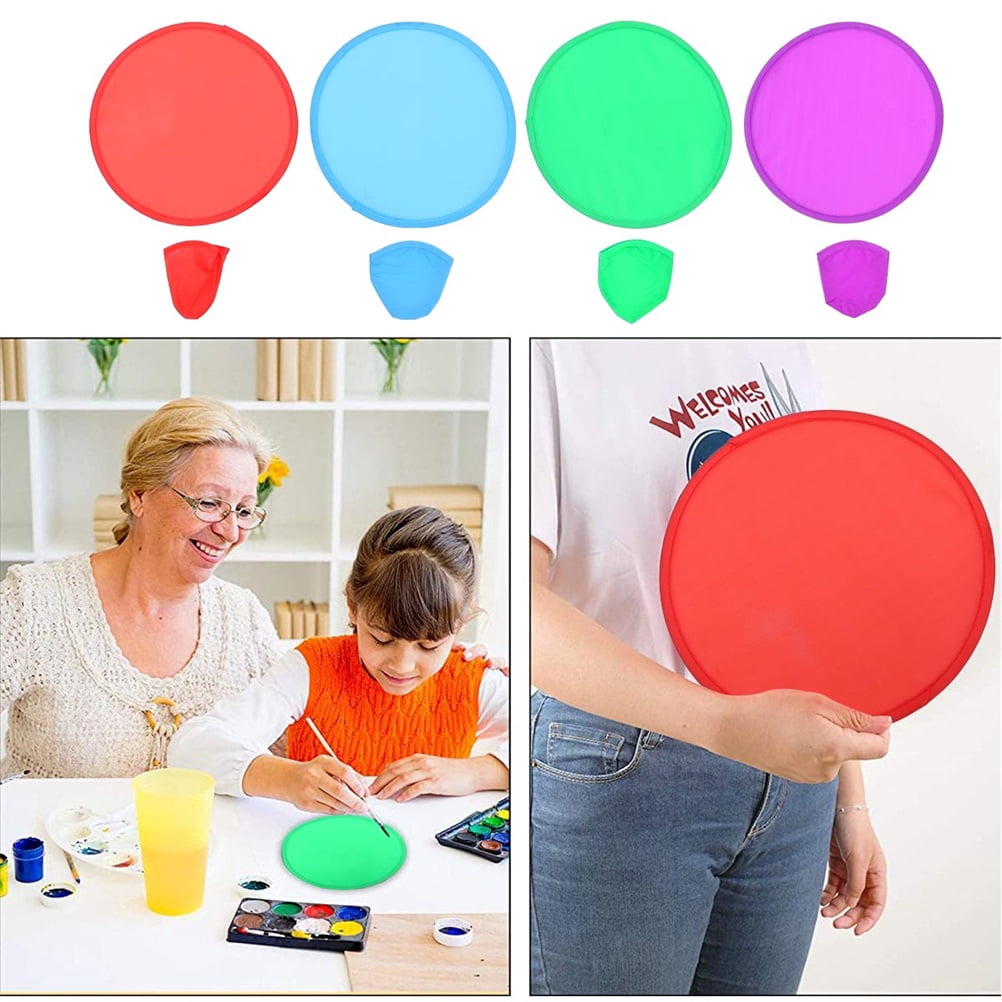 64 Pcs Round Fan Folding Flying Plate Plaything Childrens Toys Kids Rings Disc Dog Throwing