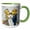 Green/White, variant on 3drose, Cute Funny Yello Lab Dogs Bride and Groom Wedding Abstract Pets, 15oz Mug