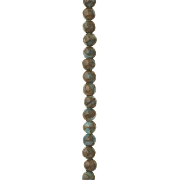 12 Pack: Light Blue Impression Jasper Round Beads - 4mm by Bead Landing