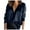 Blue, variant on LYXSSBYX Women Long Sleeve Dress Women's Satin Socket V-Neck Solid-color Commute Long Sleeve Blouses Shirt Tops