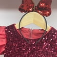 thumbnail image 3 of Little Girls Ruffles Dress Short Sleeve Sequins Princess Birthday Dress w/Headband, 3 of 7
