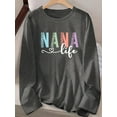 thumbnail image 2 of Nana T Shirt Women Funny Letter Print Love Heart Graphic Grandma Gift Tops Tees Casual Long Sleeve Shirts Top, S, 2 of 4