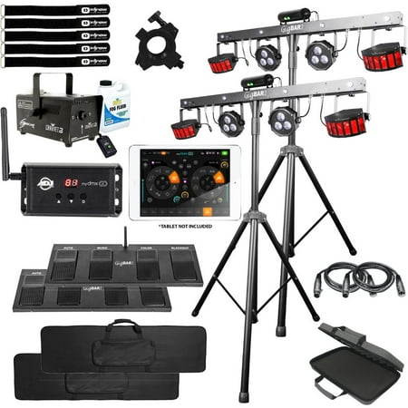 Chauvet DJ GigBAR 2 4-in-1 Complete Effect Light Systems with American DJ myDMX Go Lighting Controller & Fog Package