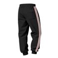 thumbnail image 5 of LWavelet Men's Side Striped Tapered Joggers - Drawstring Waist Trendy Design Casual Everyday Pants Black L, 5 of 8