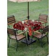thumbnail image 3 of Outdoor Tablecloth with Umbrella Hole and Zipper, Merry Christmas Plaid Square Table Cloth 60x60 Inch Waterproof Tablecloth, Checkered Xmas Tree Snowflake Poinsettia Picnic Table Cover for Patio, 3 of 7