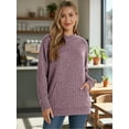 thumbnail image 5 of OALUXE Hoodies for Women Long Sleeve Shirts Pullover Sweatshirts Casual Fall Tunic Tops with Pocket, 5 of 7
