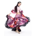 thumbnail image 2 of 90CM/96CM((35.4 inch/37.8 inch) Chiffon Flower Print  Huge Skirt Swing Dress Belly Dance Skirt Gypsy skirt, 1 Coat +1 Skirt,pink,96cm(37.8 inch), 2 of 11