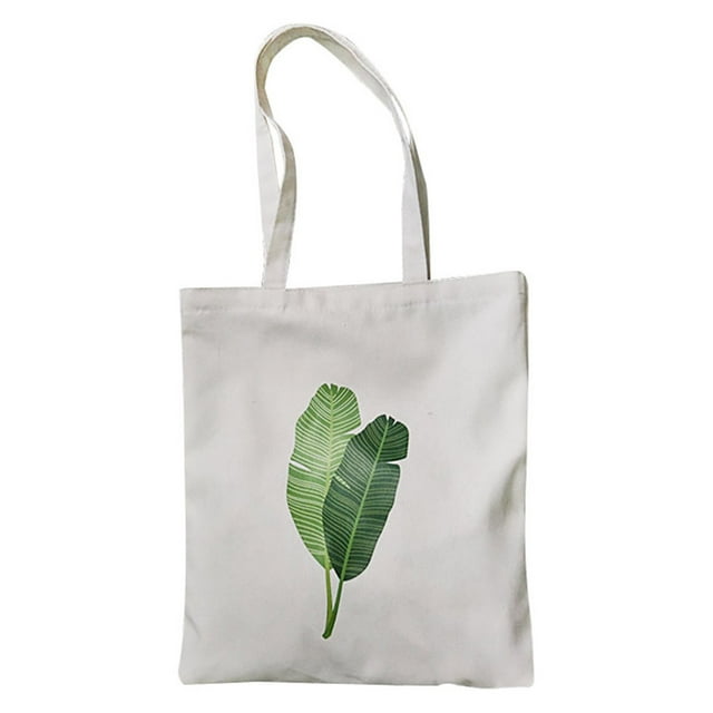 Sacs à Bandoulière pour Femmes en Toile Imprimée Feuille de Bananier avec Poignée Sacs de Magasinage