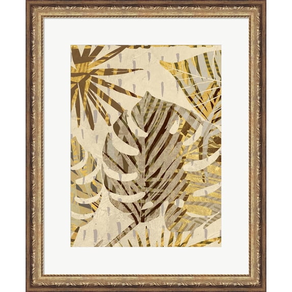 Great Art Now Golden Palms Panel III by Eve C. Grant, Framed Wall Art, 18.75W x 22.75H