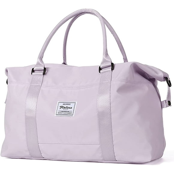Travel Gym Bag for Women, Tote Bag Carry on Luggage Sport Duffle Weekender Overnight Bags with Wet Pocket (Purple)