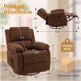 thumbnail image 2 of YSICK Petit Fauteuil Inclinable Pivotant à Bascule pour Petits Espaces en Lin pour Salon, Brun, 2 of 6