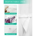 thumbnail image 3 of No Hook Shower Curtain with Snap in Liner, Abstract Purple and Pink Tulip Ray White Hotel Shower Curtains for Bathroom, Washable Shower Curtain Liner Set with Mesh Top Window, 72"x72", 3 of 6