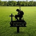 thumbnail image 2 of Custom Soldier Kneeling Metal Memorial Stake Personalized Veteran Army Grave Marker Name Sign Military Remembrance Statues Decor, 2 of 6
