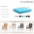 thumbnail image 6 of Outdoor Chair Cushions Set of 4, Waterproof & Fade Resistant Seat Cushion for Patio Furniture - 19 x 19 x 2 Inch Chair Pads with Ties and Hidden Zipper, Teal, 6 of 9