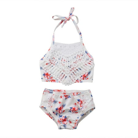 

Owl s-Yard Toddler Baby Girl Swimsuit Bikini Floral Suits Lace Sling Halter Vest Top+Shorts Bathing Outfit Hxx
