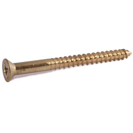 

8 x 3/4 Phillips Flat Wood Screw Brass (100)