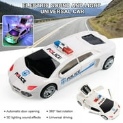 Amerteer Transforming LED Police Car Deformation Car Robot Vehicle Toys for Kids,Bump & Go Electric Car Toy Transforming Toy Deformation Car with Lights and Sounds Best Gift for Boys Girls Kids