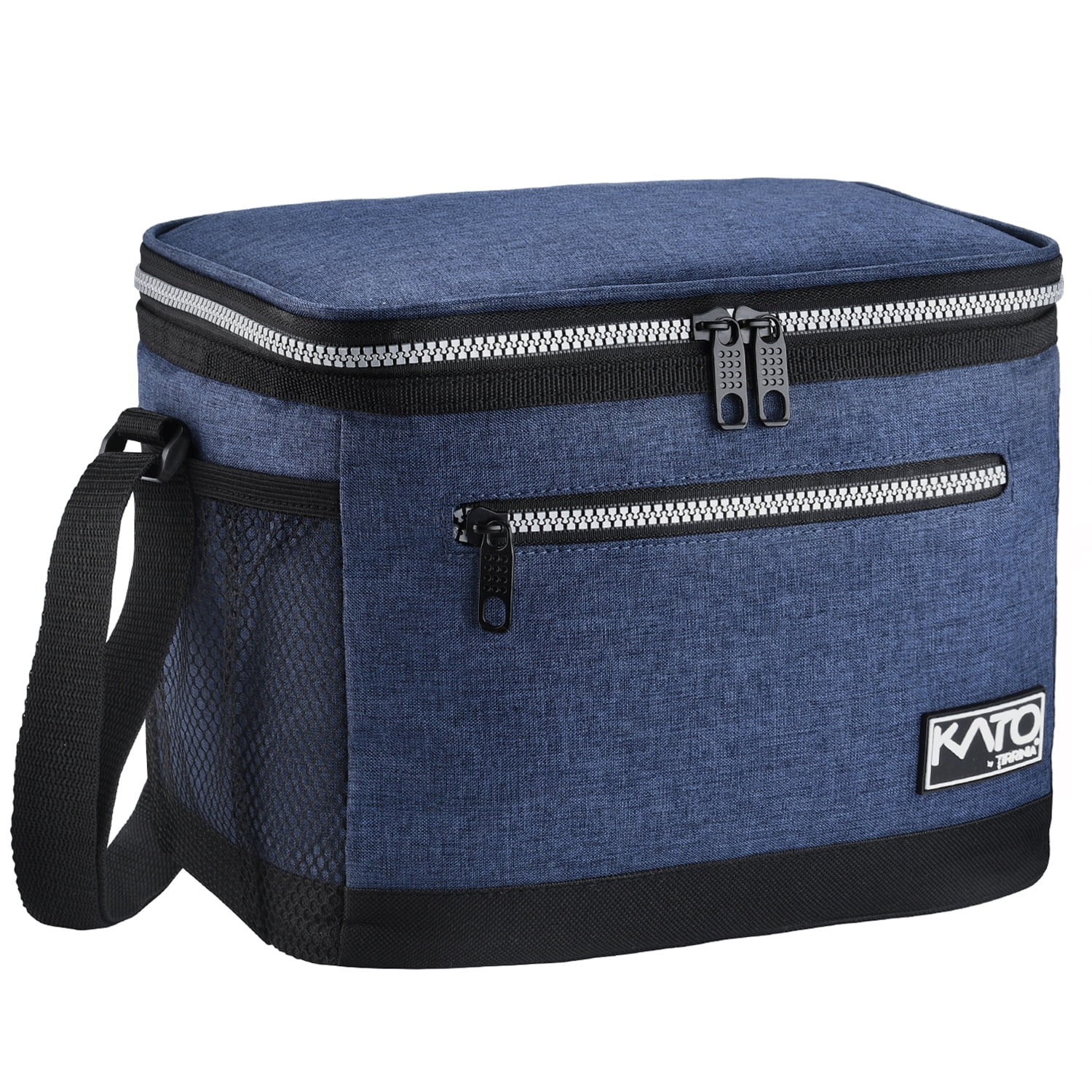 Tirrinia Insulated Lunch Bags for Women, Men, and Kids, Leakproof Thermal Reusable Insulated Cooler Bag, Lunch Box for Office, Work, Back to School, Medium, Dark Blue, 8L, 10" X 7" X 7.7"