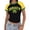 Black, variant on Summer Clothes Women Slim Fit Cropped Flag Print Short Sleeve T-shirt World Cup Themed Breathable Going Out Cheerleading Crop Tops Yellow 3XL