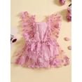 thumbnail image 2 of Suealasg Baby Girl Birthday Outfit Leaf Embroidery Lace Tulle Romper Dress 3M 6M 12M 18M Infant Girl Summer Photoshoot Dress Clothes, 2 of 9