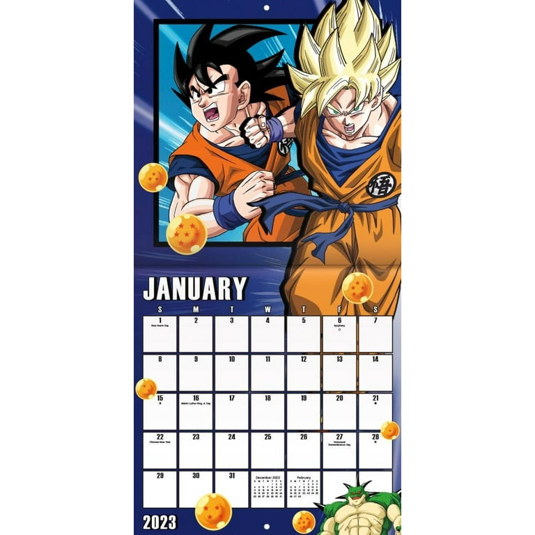 Calendário de Secretária Deluxe 2024 Dragon Ball Bilingue - Azul