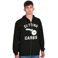 thumbnail image 5 of Cutting Carbs Pizza Cutter Foodie Zip Up Hoodie Men's Women's Brisco Brands S, 5 of 5