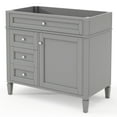 thumbnail image 2 of 36'' Bathroom Vanity without Top Sink, Modern Bathroom Storage Cabinet with 2 Drawers and a Tip-out Drawer, Solid Wood Frame, Grey (NOT INCLUDE BASIN SINK), 2 of 7