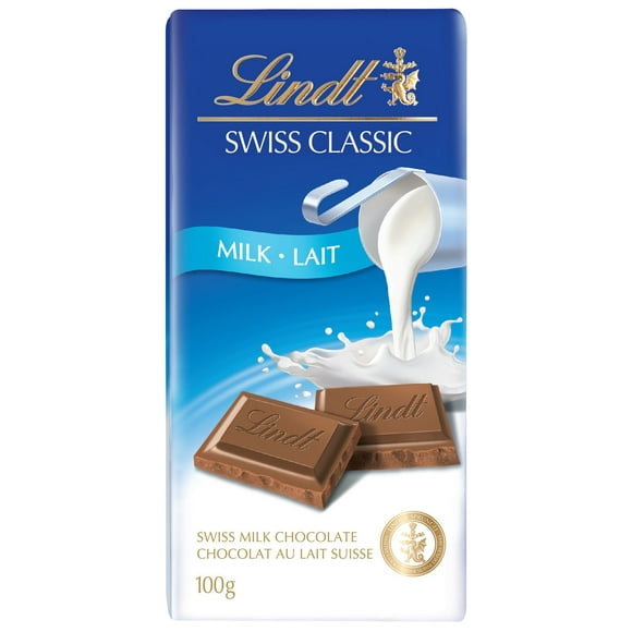 Lindt SWISS CLASSIC Milk Chocolate Bar, 100 Grams, 100 g