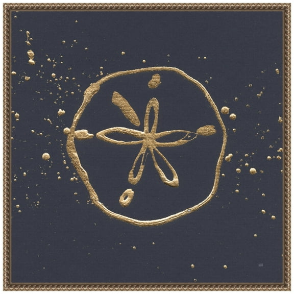 Amanti Art Gold Sand Dollar I Framed Canvas Wall Art Print