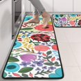 thumbnail image 2 of Kitchen Rugs Sets Of 2,Pioneer Flower Floral Print Pattern Anti Fatigue Kitchen Mat Rugs Non Slip Washable,Decorative Kitchen Floor Mats for Kitchen,Sink,Laundry,17"x47"+17"x47", 2 of 5