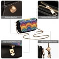 thumbnail image 5 of Leather Clamshell Crossbody Bag 10.4x5.5x3.7Inch Women's Crossbody Handbags Shoulder Purse Bank Card Bag Cash Bag Key Bag Pretty Rainbow, 5 of 7