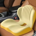 thumbnail image 1 of Cojín de asiento con soporte para la espalda, ergonómico, versátil, portátil, suave, para el coxis, almohada de soporte lumbar para asientos de coche Amarillo, 1 of 8