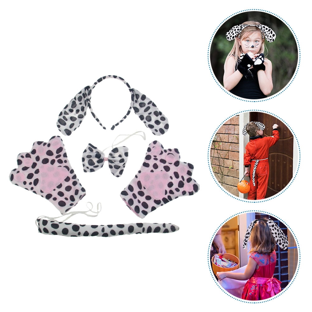 NUOLUX 1Set Dog Costume Set with Ears Hairband Tail and Bowtie Multi Color Cosplay Accessory for Party and Gathering