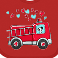 thumbnail image 4 of Inktastic Valentine Fire Truck with Cute Dalmatian and Hearts Boys or Girls Baby Bib, 4 of 4