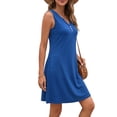 thumbnail image 4 of Fantaslook Dressy Tank Dress for Women V Neck Button Dresses Floral Beach Sundress with Pockets, 4 of 9