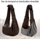 thumbnail image 4 of Bolsa de transporte para perros de color beige, bandolera reversible para perros, bandolera ajustable para perros, bolsa de transporte para cachorros con gancho para collar para perros/gatos/conejos, 4 of 5