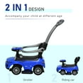 thumbnail image 3 of Aosom 3 in 1 Push Car, Sliding Car with Horn Music Light, Blue, 3 of 9