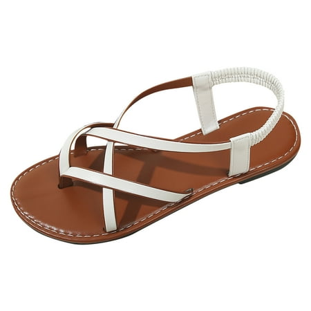 

ZAROYEAX Women Sandals Fashionable New Pattern Simple Solid Color Flat Bottom Comfortable Flip Flop Summer on Casual Shoes
