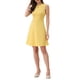 thumbnail image 1 of INSPIRE CHIC Vestido sin mangas de corte ajustado y acampanado de cuadros houndstooth por encima de la rodilla XL Amarillo, 1 of 6