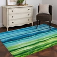 thumbnail image 4 of Blue Green Large Area Rugs for Bedroom Living Room, Soft Non Slip Carpet Bedside Rug, Gradient Watercolor Modern Abstract Art Rectangular Floor Cover Kitchen Accent Rug 3'x5' for Dining Room/Office, 4 of 9