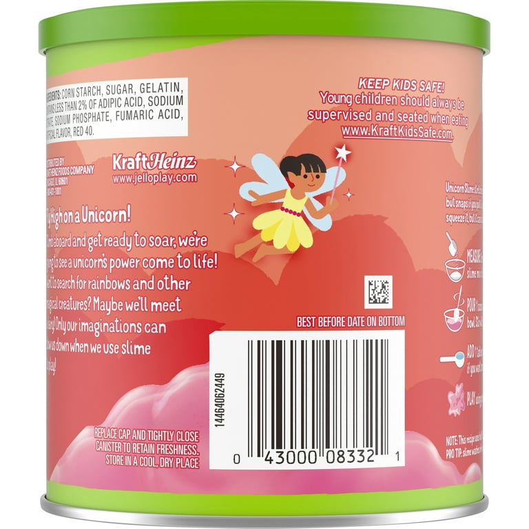 Jell-O Play Unicorn Slime Kit with 100% Edible Strawberry Gelatin
