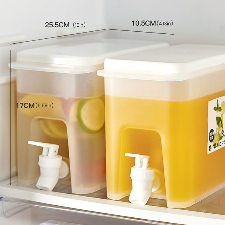 Austok Plastic Drink Dispenser,3.5L Slim Fridge Beverage Dispenser with  Spigot,Large Capacity Cold Water Pitcher,Fruit Drink Dispenser Beverage