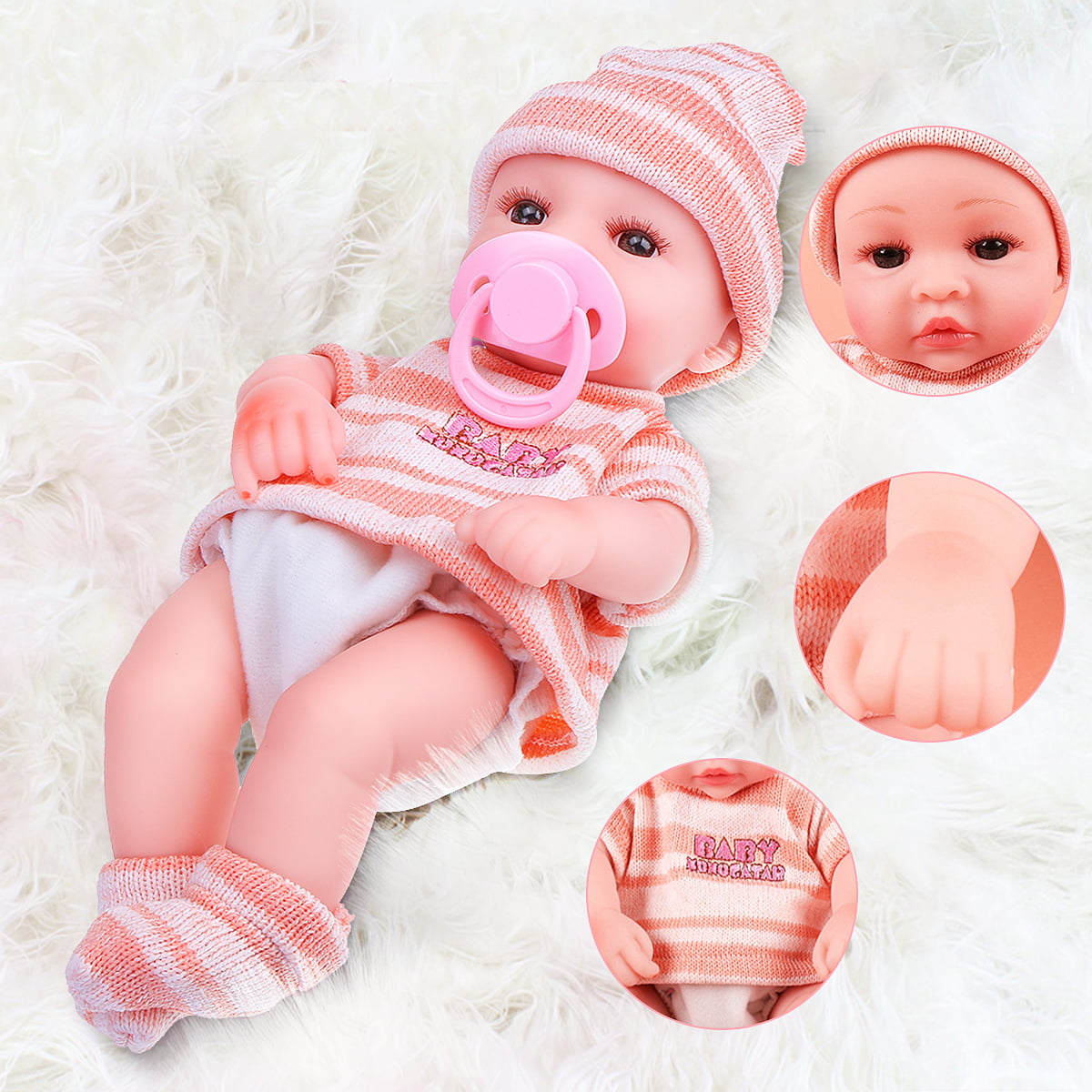 Novashion 19 Reborn Baby Dolls Realistic Newborn Boy Girl Doll Solid