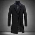 thumbnail image 2 of Abrigo clásico de lana para hombre, talla grande, cálido, de invierno, con una sola botonadura, largo, informal, ajustado, s202412241053, 2 of 4