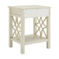 thumbnail image 3 of Saltoro Sherpi Wooden End Table with Storage Drawer and Bottom Shelf, Antique White, 3 of 4