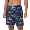 thumbnail image 2 of Balery Dinosaur Flowers Mens Swim Trunks Swim Shorts for Men Quick Dry Inseam Beach Shorts with Compression Liner Pocket-Medium, 2 of 9