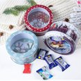 thumbnail image 4 of Yuarrent Caja de dulces de Navidad con cubierta transparente, latas de galletas vacías con estampado de Metal, contenedores de decoración, de Kits de decoración para fiestas Rojo, 4 of 6