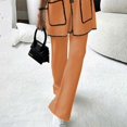 thumbnail image 4 of Women 2 Piece Outfits Open Front Cardigan Jackets Top Sweater Pants Sweatsuit Casual Knit Lounge Sets Leisure Wear orange, 4 of 4